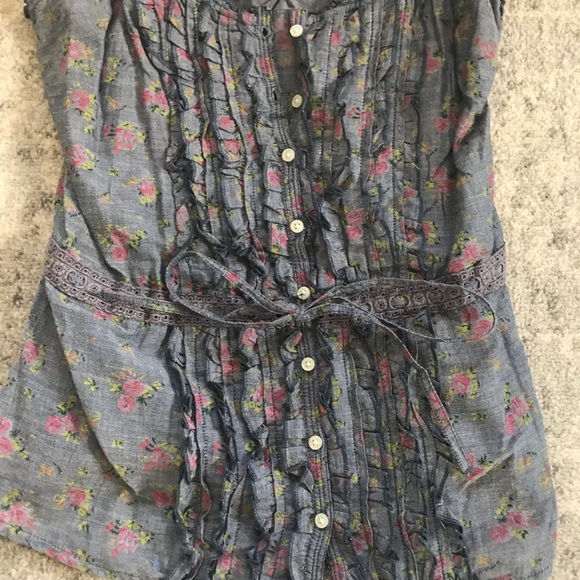 Floral chambray tank top - Small - Picture 2 of 4